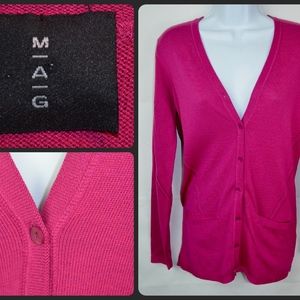 MAG Magaschoni Pink Cardigan Sweater *Flaws